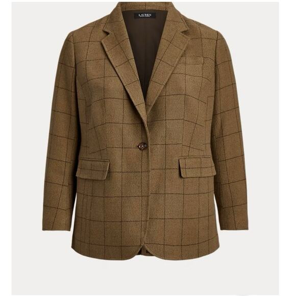 Lauren Ralph Lauren Black Label Blazer Farm Olive Size 14 NWT - Picture 1 of 7